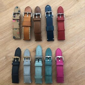TEN 22mm Fossil Leather Watch Bands
